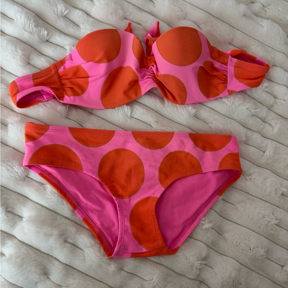 aerie Other - Pink and orange polka dot bikini set